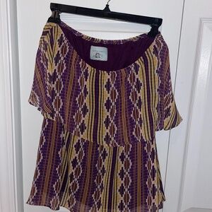 Judith March Medium Strapless Top, purple and gold